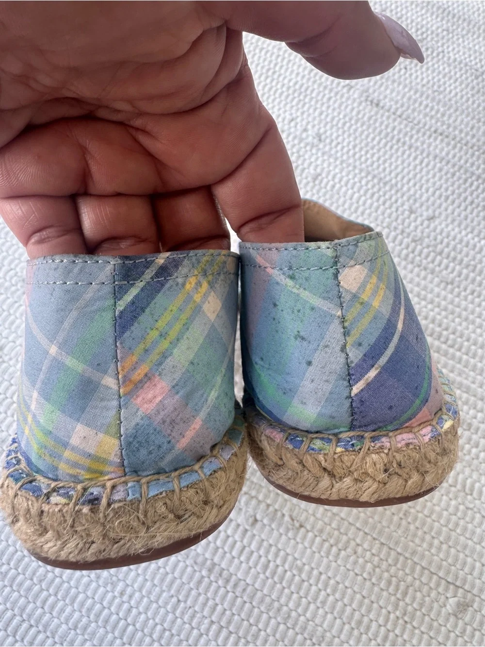 Talbots Pastel Plaid Espadrille Loafers in Blue, Pink, Yellow